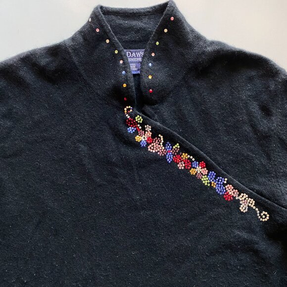 EL Daws 100% Cashmere Black Sweater Womens Size S Crewneck Knit - Picture 7 of 8